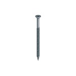 A steel screw with a threaded shaft and sharp point, for general-purpose fastening applications.