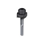 A steel 5.5×38mm self-drilling screw with a sharp drill-point tip and spiral threads along the shaft, suitable for fixing into steel framing.
