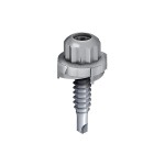 A steel 6.3×25mm self-drilling screw with a sharp drill-point tip and spiral threads along the shaft, suitable for fixing into steel framing.