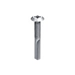 A carbon steel 5.5×38mm self-drilling screw with a sharp drill-point tip and spiral threads along the shaft, suitable for fixing into steel framing.