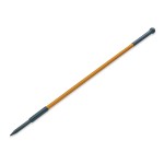 A long tool with an orange shaft, a black handle at one end, and a black pointed tip at the other end, resembling a probe or a digging implement.