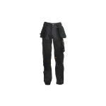 A pair of work trousers designed for use on construction sites and in industrial work environments.,