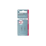 Retail package of Maglite Solitaire 1-Cell AAA replacement parts, featuring two small light bulbs in transparent plastic casing on a blue and silver striped backing card with red text accents.