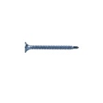 A bright zinc plated self-drilling bugle head screw with a sharp drill-point tip and spiral threads along the shaft, suitable for fixing into steel framing.