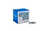 A bright zinc plated wafer head drywall screw with a bugle head and fine threads, designed for fixing plasterboard to timber or metal studwork.