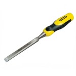 A hardened steel chisel with a bevelled cutting edge and a square-section body, for cutting stone, brick, or timber.