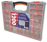A steel wood screw with coarse thread and a sharp point, designed for fixing into timber and engineered boards.
