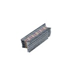 A galvanised ring-shank nail with annular rings along the shaft for enhanced withdrawal resistance in timber framing.,