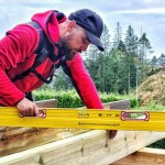 A Stabila 376cm spirit level with an extruded aluminium body and accurate vials, for checking horizontal and vertical alignment.
