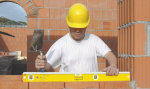 A Stabila 80cm spirit level with an extruded aluminium body and accurate vials, for checking horizontal and vertical alignment.