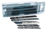 A teal and black Makita cordless jigsaw with orbital action and a variable-speed trigger, for cutting curves and internal shapes.