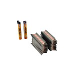 A hot-dip galvanised ring-shank nail with annular rings along the shaft for enhanced withdrawal resistance in timber framing.,