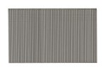 A strip of collated stainless steel framing nails with angled tips, connected in a paper or plastic tape strip for use in a nail gun.