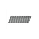 A stack of angled metal nails aligned in parallel, commonly used as collated nails for a nail gun, shown against a white background.