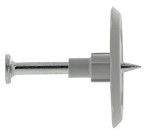 A steel flat washer with a central hole for use with a bolt or screw to distribute clamping load and protect the mating surface.,