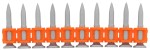 An orange and black Spit cordless power tool, with an ergonomic grip, designed for use on construction and maintenance tasks.