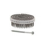 A galvanised wire nail with a flat head and a smooth shank, for general-purpose timber fastening.