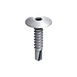 A steel 5.5×25mm self-drilling screw with a sharp drill-point tip and spiral threads along the shaft, suitable for fixing into steel framing.
