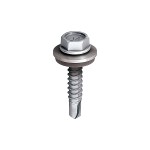 A steel 4.8×19mm self-drilling screw with a sharp drill-point tip and spiral threads along the shaft, suitable for fixing into steel framing.