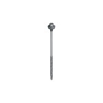 A steel self-drilling screw with a sharp drill-point tip and spiral threads along the shaft, suitable for fixing into steel framing.