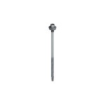 A single silver self-drilling screw with a hexagonal head, washer, and partially threaded shank, isolated on a white background.