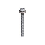 A steel screw with a threaded shaft and sharp point, for general-purpose fastening applications.