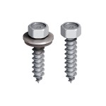 A steel screw with a threaded shaft and sharp point, for general-purpose fastening applications.