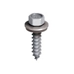 A steel screw with a threaded shaft and sharp point, for general-purpose fastening applications.