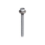 A steel screw with a threaded shaft and sharp point, for general-purpose fastening applications.
