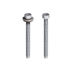 A steel screw with a threaded shaft and sharp point, for general-purpose fastening applications.