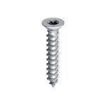 A steel screw with a threaded shaft and sharp point, for general-purpose fastening applications.