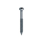A metal concrete screw anchor with a partially threaded shaft and a drill point tip, designed for direct fixing into pre-drilled holes in concrete or masonry.