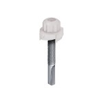 A steel 5.5×40mm self-drilling screw with a sharp drill-point tip and spiral threads along the shaft, suitable for fixing into steel framing.