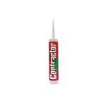 A 300ml cartridge of white silicone sealant with a flexible cured finish, for sealing joints around kitchens, bathrooms, and windows.