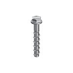 A steel masonry screw with a specially hardened thread, designed for direct fixing into concrete, brick, and block without a plug.
