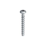 A steel masonry screw with a specially hardened thread, designed for direct fixing into concrete, brick, and block without a plug.