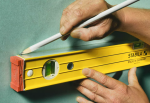 A Stabila 200cm spirit level with an extruded aluminium body and accurate vials, for checking horizontal and vertical alignment.