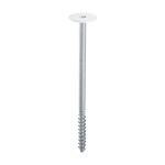 A steel screw with a threaded shaft and sharp point, for general-purpose fastening applications.