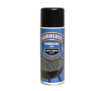 A 400ml tin of Hammerite smooth-finish metal paint in black, for protecting and decorating metal surfaces.