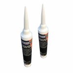 A 380ml cartridge of white silicone sealant with a flexible cured finish, for sealing joints around kitchens, bathrooms, and windows.