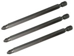 Faithfull FAISBPZ3100 Pozidriv S2 Power Screwdriver Bits PZ3 x 100mm (Pack 3)