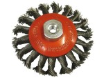 Faithfull FAIWBTC100MC Conical Wire Brush 100mm M10x1.5 Bore, 0.50mm Wire