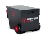 A steel Armorgard heavy-duty site storage unit with a steel construction, secure locking, and a load-rated base.