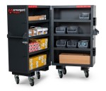 A steel Armorgard heavy-duty site storage unit with a steel construction, secure locking, and a load-rated base.