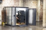 A steel Armorgard heavy-duty site storage unit with a steel construction, secure locking, and a load-rated base.