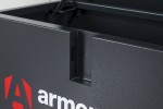 A steel Armorgard steel tool chest with multiple drawers, a locking lid, and rubber-lined interior, for organising and storing hand tools.