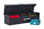 A steel Armorgard steel tool chest with multiple drawers, a locking lid, and rubber-lined interior, for organising and storing hand tools.