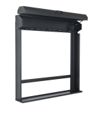 A steel metal shelving unit with adjustable shelf heights and a robust welded steel frame, for organised storage in workshops and site cabins.