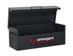 A steel Armorgard heavy-duty site storage unit with a steel construction, secure locking, and a load-rated base.