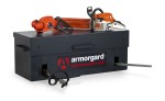 A steel Armorgard heavy-duty site storage unit with a steel construction, secure locking, and a load-rated base.